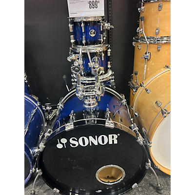 Used SONOR 5 piece Force 3007 Blue Fade Drum Kit