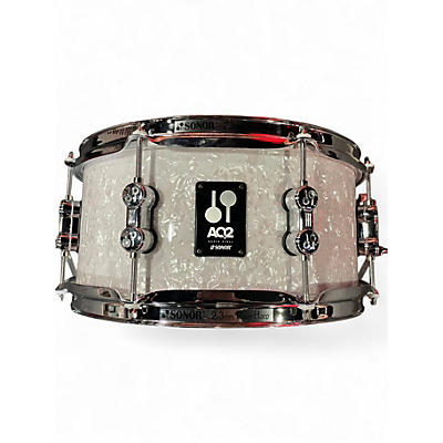 Used SONOR 6X13 AQ2 Maple Pearl White Drum