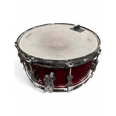 Used SONOR 6X13 AQX Snare Red Sparkle Drum