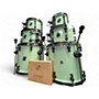 Used SONOR 7 Piece S2Q Medium Maple Kit Mint Green Sparkle Drum Kit Mint Green Sparkle
