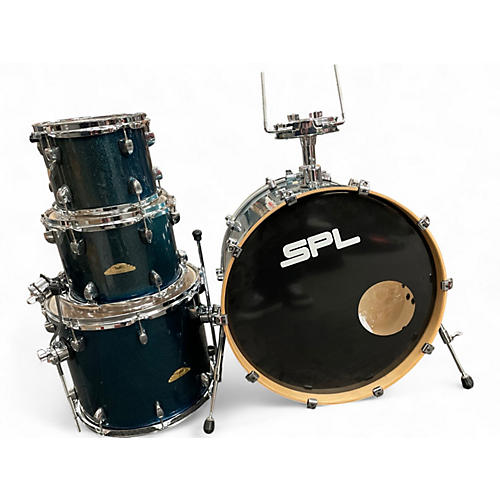 Used SPL 4 Piece Velocity Metallic Blue Drum Kit Metallic Blue