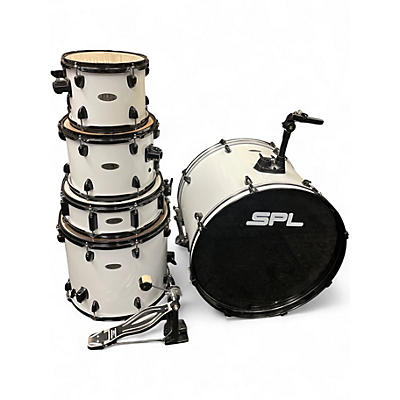 Used SPL 5 Piece Drum set White Drum Kit