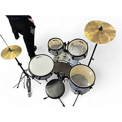 Used SPL 5 Piece JR Kicker Silver Sparkle Drum Kit