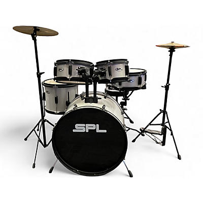 Used SPL 5 Piece Junior Kicker Metallic Silver Drum Kit