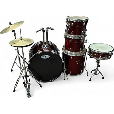 Used SPL 5 Piece KICKER 5 PIECE Metallic Red Drum Kit