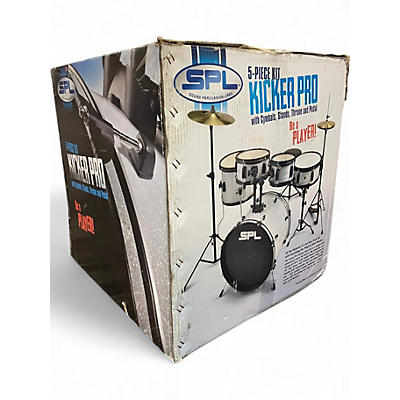 Used SPL 5 Piece KICKER PRO WHITE Drum Kit