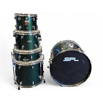 Used SPL 5 Piece UNITY II GREEN SPARKLE Drum Kit