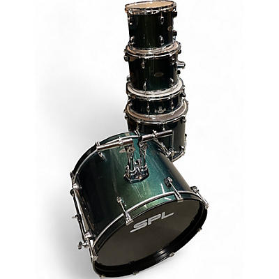 Used SPL 5 Piece Unity II Dark Green Sparkle Drum Kit