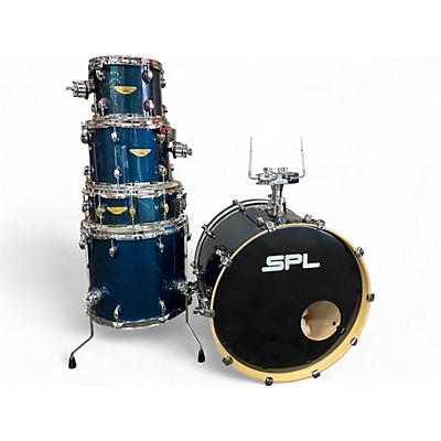 Used SPL 5 Piece Velocity Birch Metallic Blue Drum Kit