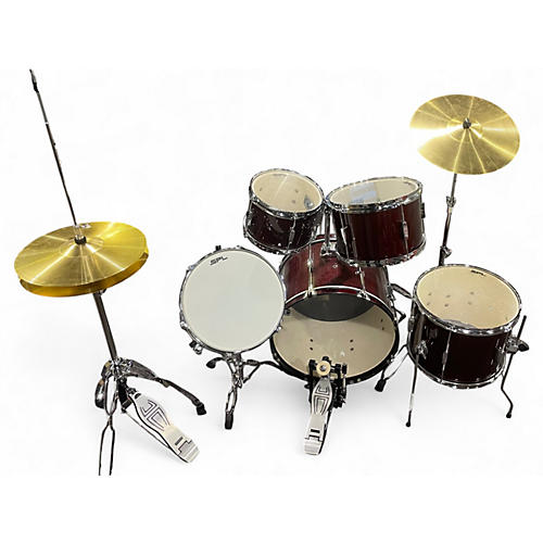 Used SPL 7 Piece drumset Burgundy Mist Drum Kit Burgundy Mist
