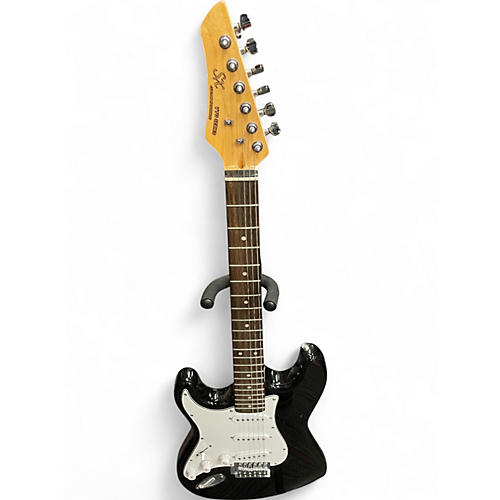 Used SX LEFTY S SHAPE Black Solid Body Electric Guitar Black