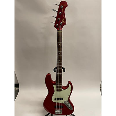 SX Used SX Traditional Series VTG Bass Candy Apple Red Electric Bass Guitar