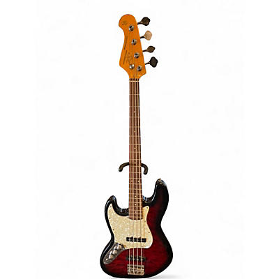 Used SX VINTAGE SERIES JAZZ BASS Trans Red Electric Bass Guitar