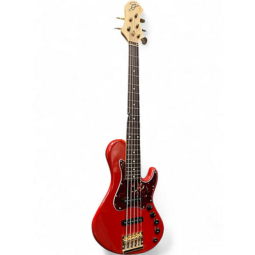 Used Saitias Guitars Lexell 5 Standard Red Electric Bass Guitar Red