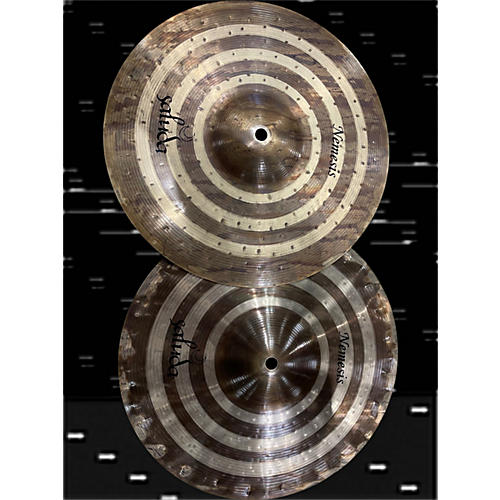 Used Saluda 13in nemesis hi hat pair Cymbal 31