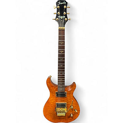 Used Samba Double Cut Natural Solid Body Electric Guitar