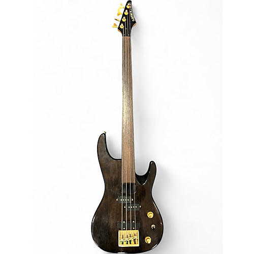 Used Samick Artist Series Fretless Walnut Electric Bass Guitar Walnut
