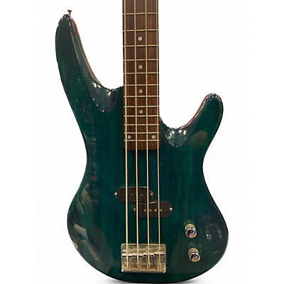 Used Samick BASS GUITAR TRANSPARENT GREEN Electric Bass Guitar