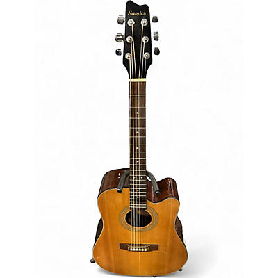 Used Samick lw025 Natural Acoustic Electric Guitar