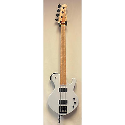 Used Scar Guitars Fretless Alpine White Electric Bass Guitar