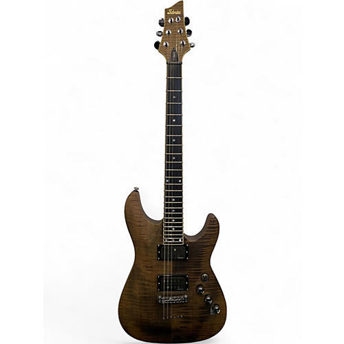 Used Schecter C-1 EXOTIC Brown Sunburst Solid Body Electric Guitar Brown Sunburst