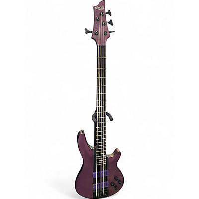 Used Schecter C5 Trans Purple Electric Bass Guitar