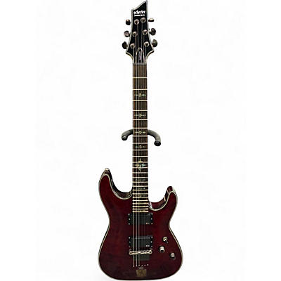 Used Schecter DAMIEN ELITE 6 STRING Crimson Red Burst Solid Body Electric Guitar