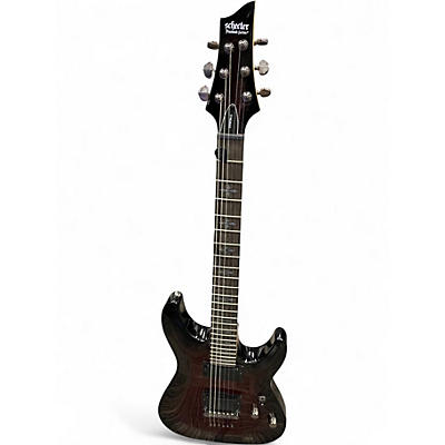 Used Schecter DEMON 6 Crimson Red Burst Solid Body Electric Guitar