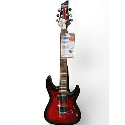 Used Schecter DEMON Crimson Red Burst Solid Body Electric Guitar