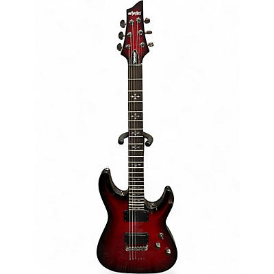 Used Schecter DEMON Crimson Red Burst Solid Body Electric Guitar