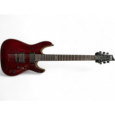 Used Schecter  DIAMOND SERIES DAMIEN SPECIAL Trans Red Solid Body Electric Guitar