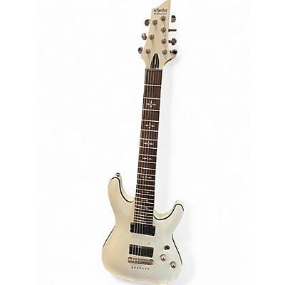 Used Schecter Demon 7 String Vintage White Solid Body Electric Guitar