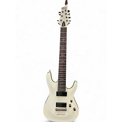 Used Schecter Demon-7 White Solid Body Electric Guitar