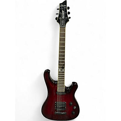 Used Schecter Guitar Research 006 Elite Crimson Red Burst Solid Body Electric Guitar