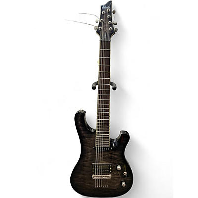 Used Schecter Guitar Research 007 Elite Trans Black Solid Body Electric Guitar