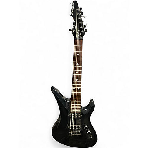 Used Schecter Guitar Research A7 Black Solid Body Electric Guitar Black