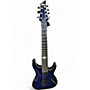 Used Schecter Guitar Research BLACKJACK SLS C7 Trans Blue Baritone Guitars Trans Blue