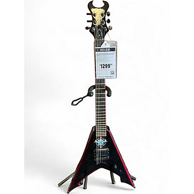 Used Schecter Guitar Research Balsac V Mike Derks Black Solid Body Electric Guitar