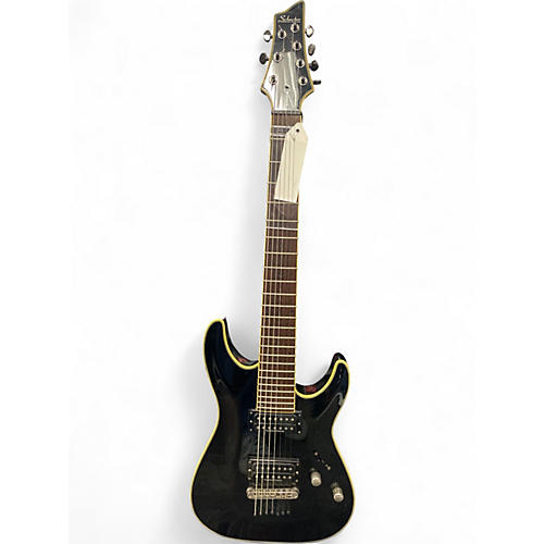 Used Schecter Guitar Research Blackjack C7 Black Solid Body Electric Guitar Black