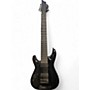 Used Schecter Guitar Research Blackjack V8 Left Handed Black Solid Body Electric Guitar Black