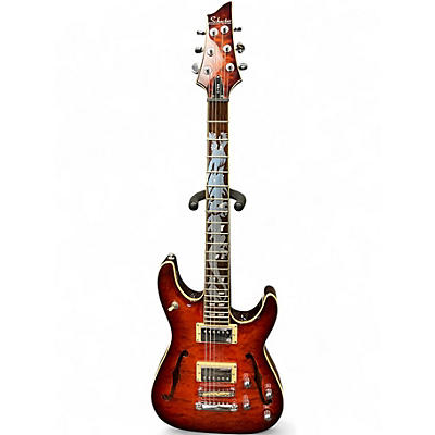 Used Schecter Guitar Research C-1 A/E Tobacco Hollow Body Electric Guitar