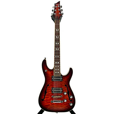 Schecter Guitar Research Used Schecter Guitar Research C-1 EA Electric With Piezo 2 Color Sunburst Hollow Body Electric Guitar