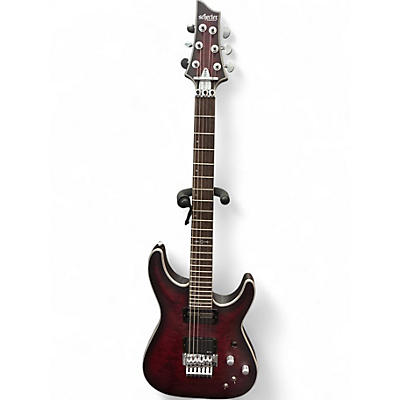 Used Schecter Guitar Research C-1 PLATINUM FR -SUSTANIC Crimson Red Burst Solid Body Electric Guitar
