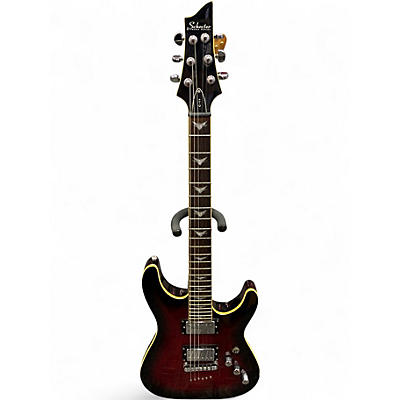 Used Schecter Guitar Research C-1 PLUS Crimson Red Burst Solid Body Electric Guitar