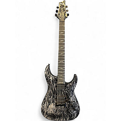 Used Schecter Guitar Research C-1 Silver Mountain Black and Silver Solid Body Electric Guitar