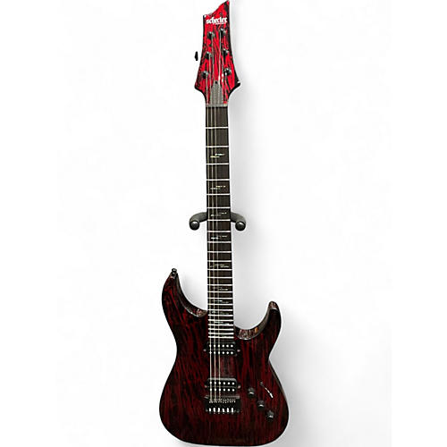 Used Schecter Guitar Research C-1 Silver Mountain Bloodmoon Solid Body Electric Guitar Bloodmoon