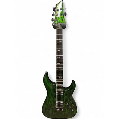 Used Schecter Guitar Research C-1 Silver Mountain Toxic Venom Solid Body Electric Guitar