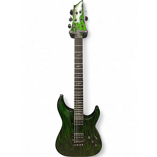 Used Schecter Guitar Research C-1 Silver Mountain Toxic Venom Solid Body Electric Guitar Toxic Venom