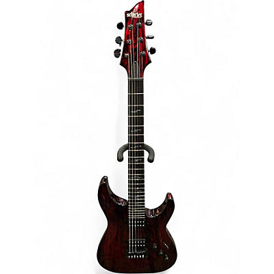 Used Schecter Guitar Research C-1 Silver Mountain blood moon Solid Body Electric Guitar
