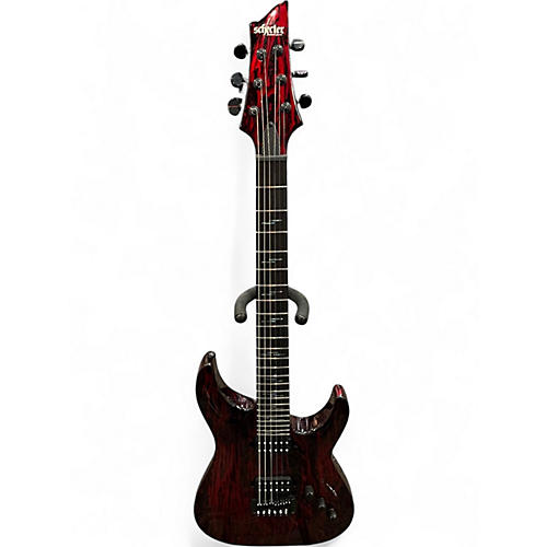 Used Schecter Guitar Research C-1 Silver Mountain blood moon Solid Body Electric Guitar blood moon